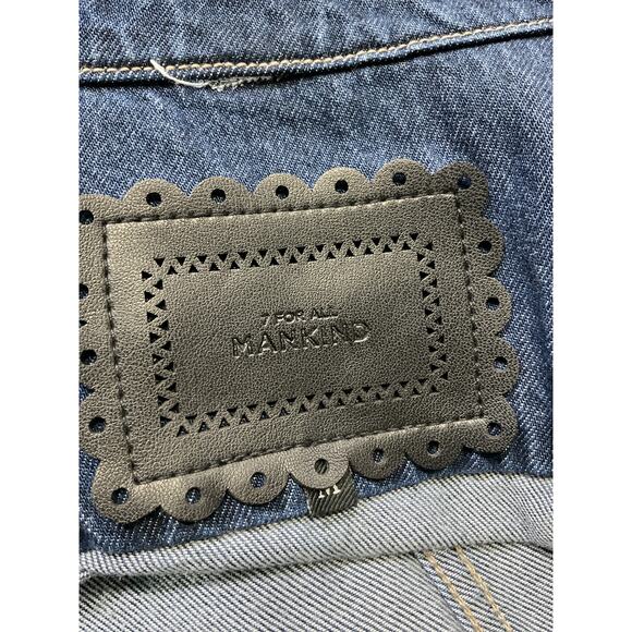 7 For All Mankind 'Denim' Blue Lustre Shacket Jacket Size M - Picture 4 of 5